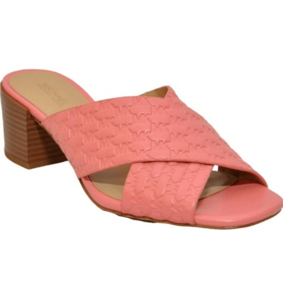 NIB MICHAEL KORS Colleen Mule Sandal Embossed Faux Leather, 9.5 - Picture 1 of 9